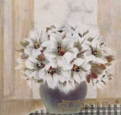 庞媛 1992年作 瓶花 镜心 65×68cm